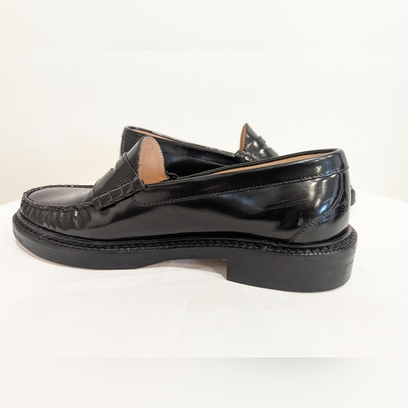 J Crew 2023 Winona Black Leather Penny Loafers Size - Picture 10 of 13